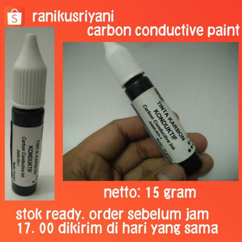 

Best terlaris Carbon Conductive Paint 15 gram pena Ink Tinta Lem Karbon Konduktif Penyambung Jalur PCB Karbon KKR