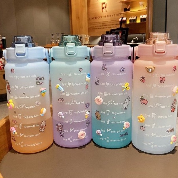 Murah Lebay Botol Time Rainbow Botol Minum Viral 2 liter  Botol Minum kekinian Viral