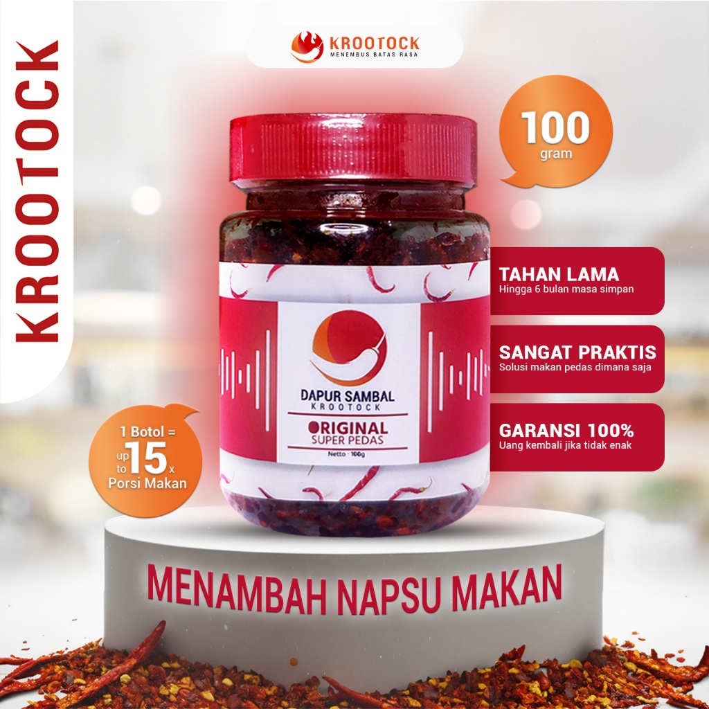 

Sambal KROOTOCK Original - Sambal Bawang / Cabe Kering / Sambal Kering / Sambal Viral - gurih, pedas, enak