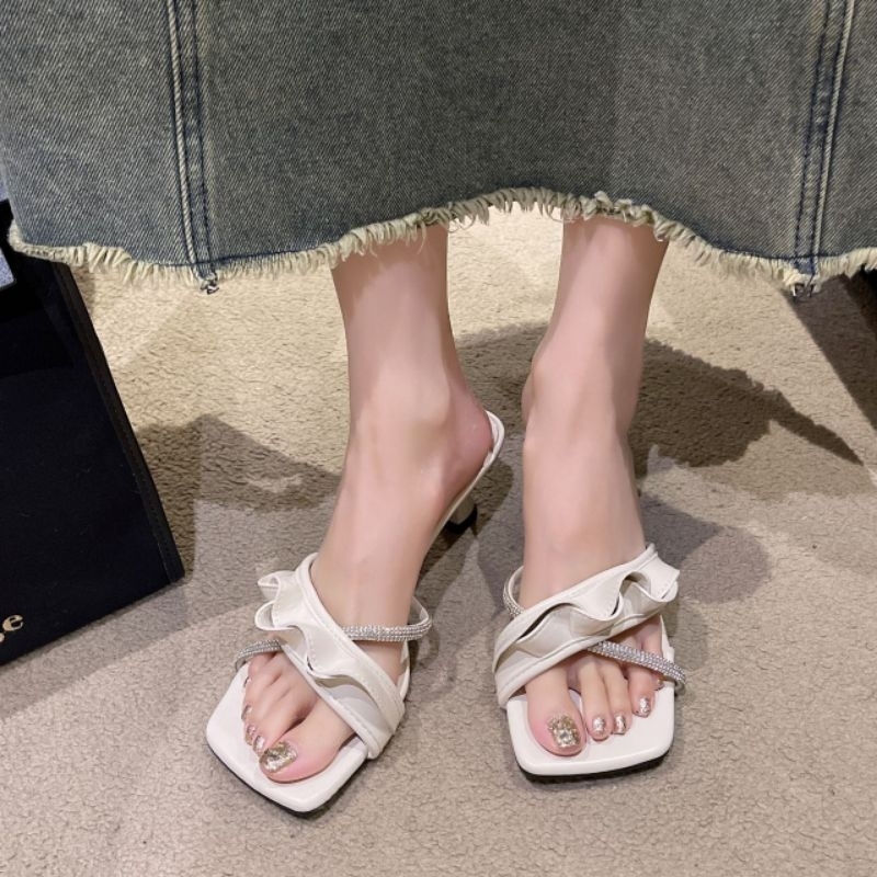 MYSTYLE Coco Heels Design Korea Fashion Wanita Import