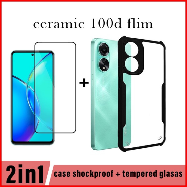 CASE INFINIX ZERO 8 ~ CASING HP TRANSPARAN FREE TEMPERED GLASS FULL LEM ~ GMC