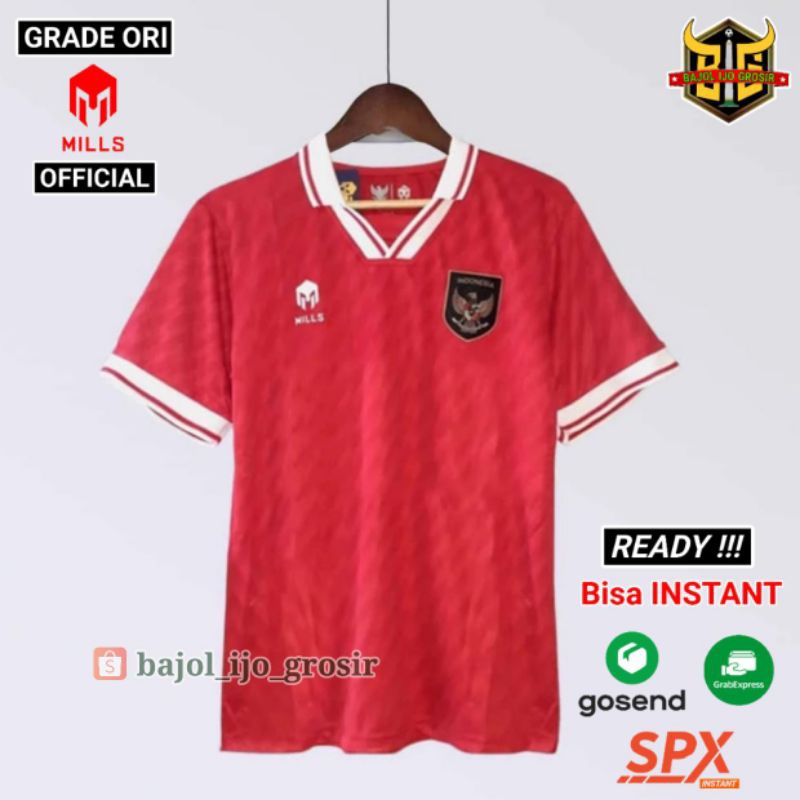 Jersey TIMNAS INDONESIA Home 2023 GRADE ORI MILLS World Cup Merah GO Premium