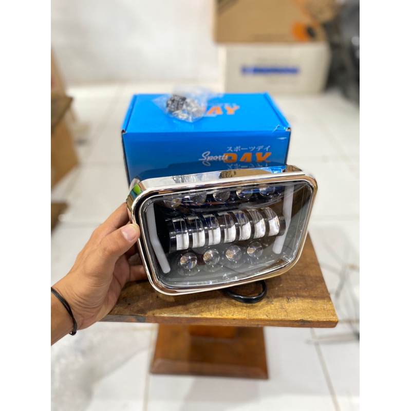 Lampu Daymaker kotak 10 led import original dus hitam polos GL max 100 RX-king taft L300