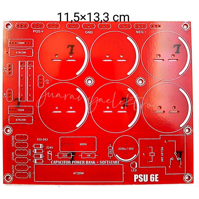 PCB PSU 6 ELCO + SOFTSTART