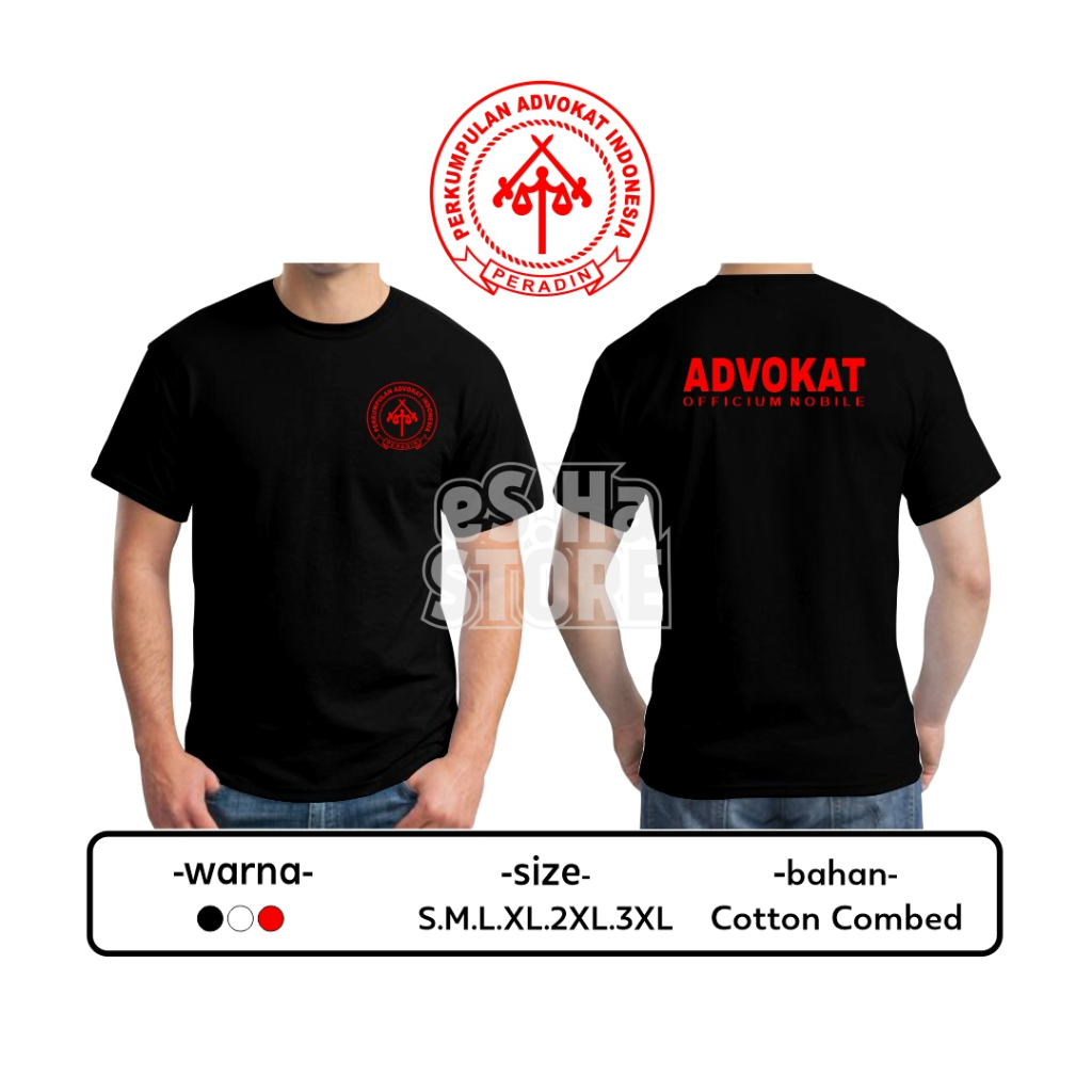 Tshirt Kaos PERADIN Perkumpulan Advokat Indonesia Lawyer bahan cotton combed premium