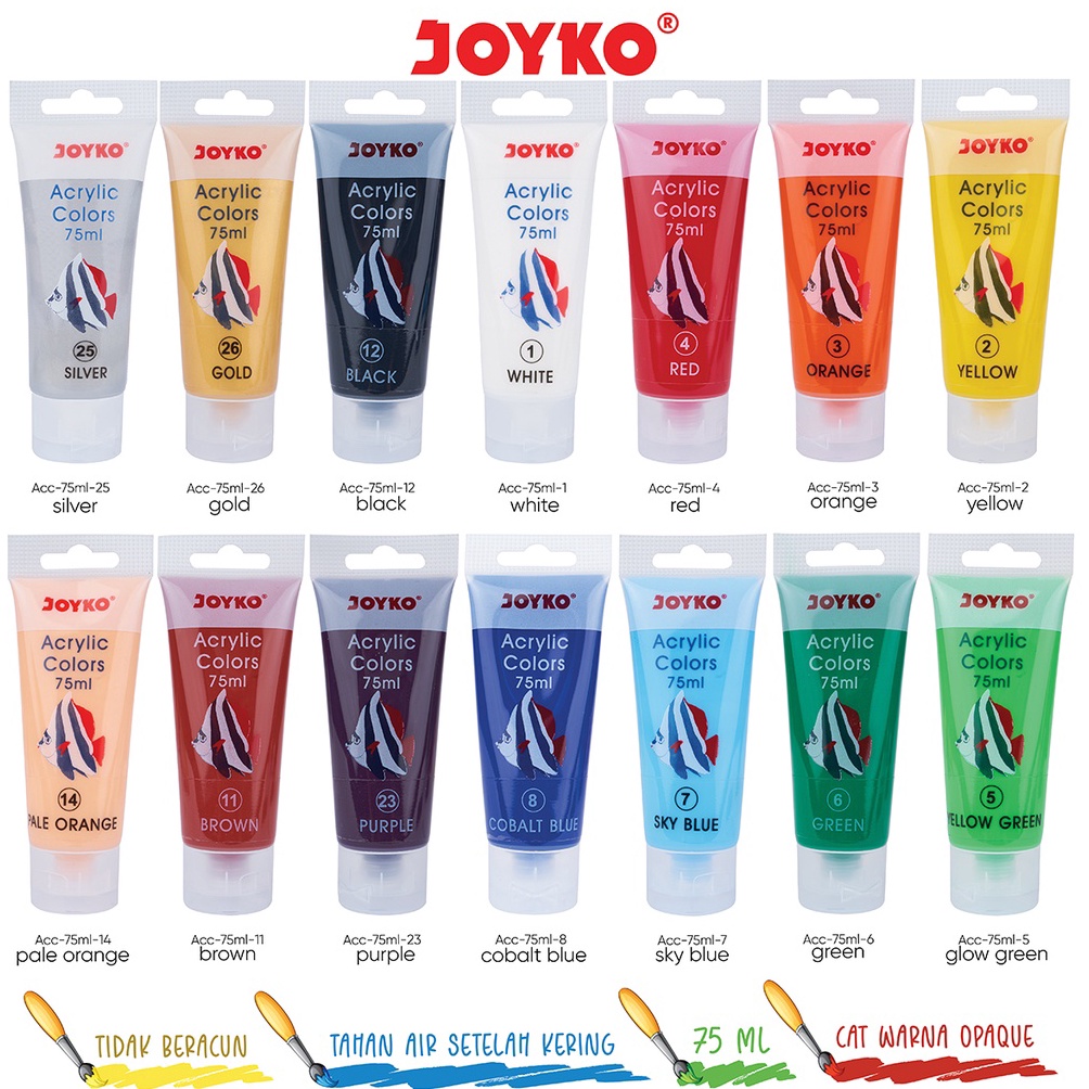 

Baru Cat Akrilik Acrylic Color Joyko ACC-75ML ...,,