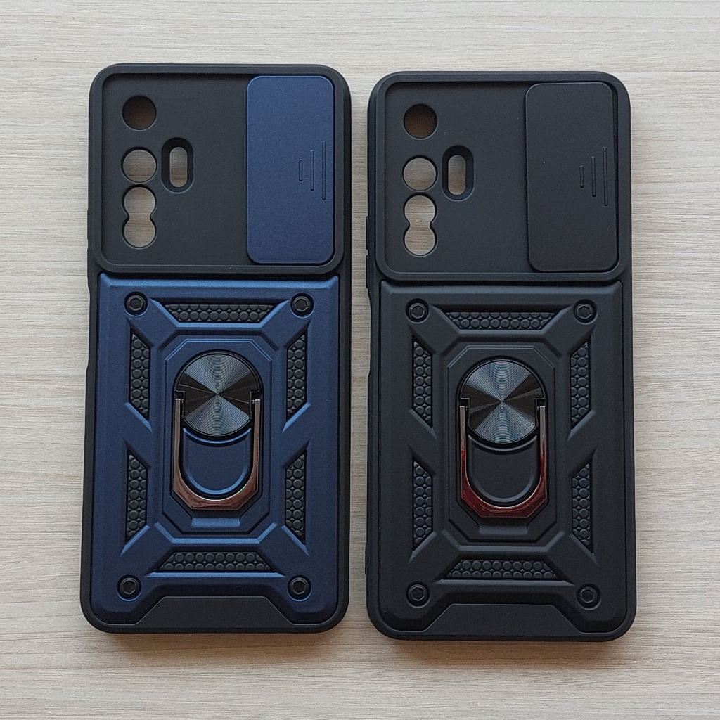 Armored Case Infinix Hot 20s / casing hard lens cover ring kickstand anticrack