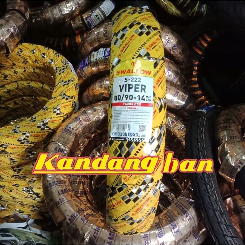 BAN TUBLES MATIC SWALLOW VIPER 80/90-14 BAN PRODUKSI BARU,FREE PENTIL