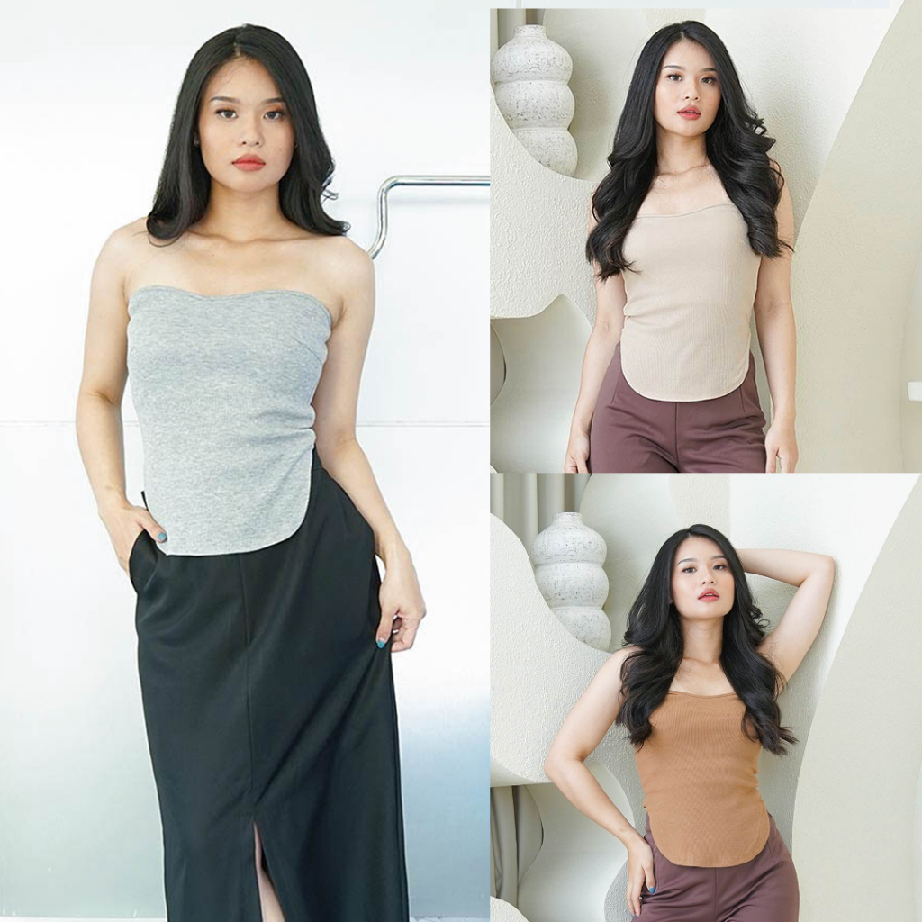 Kemben Wanita Atsy Tube Top Rib Knit Premium Korean Style Atasan Tanktop Daleman Sexy Bra Kekinian