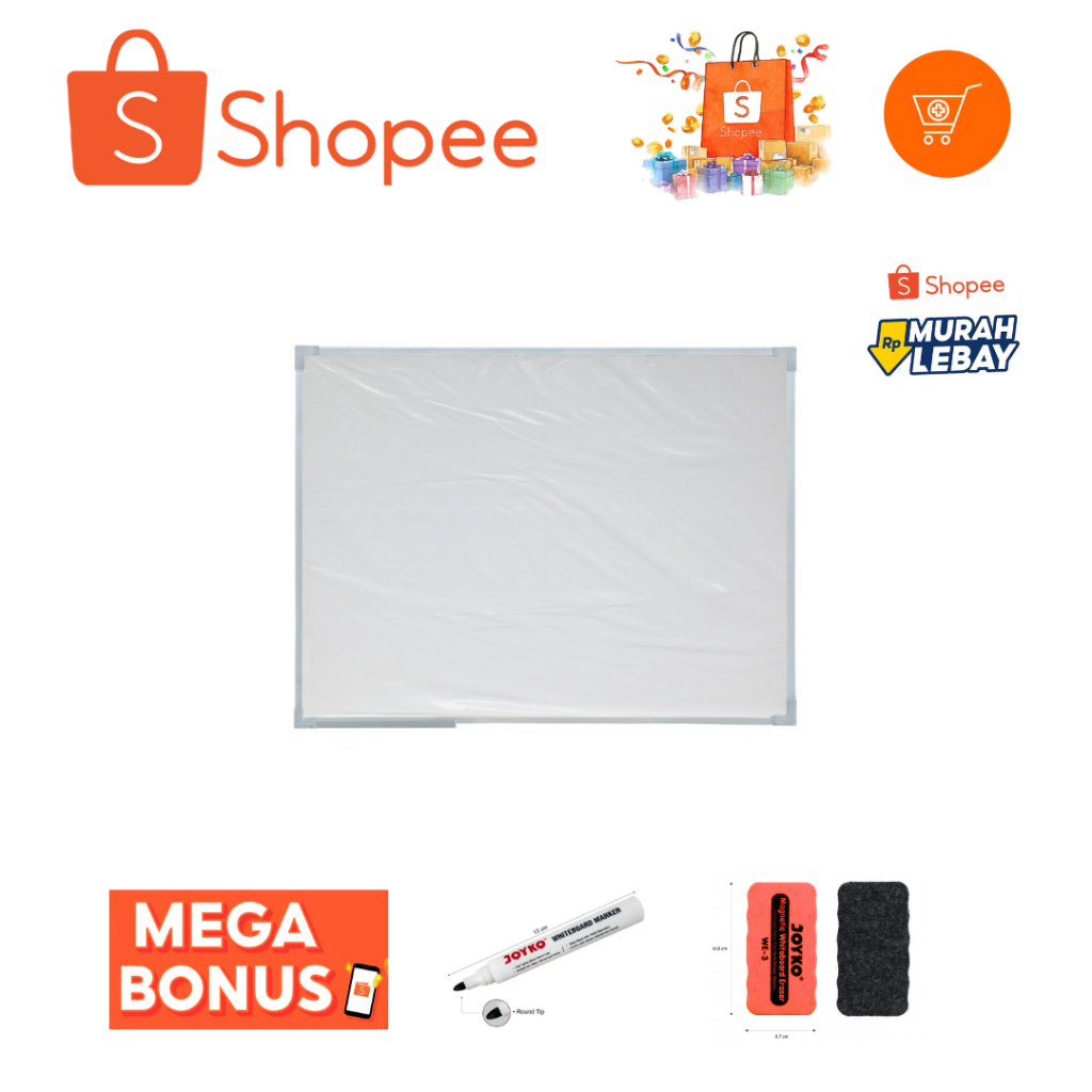 

Whiteboard Magnetic 40x60cm / 40 x 60 Papan Tulis Mini Anak 60x40 / 40x60