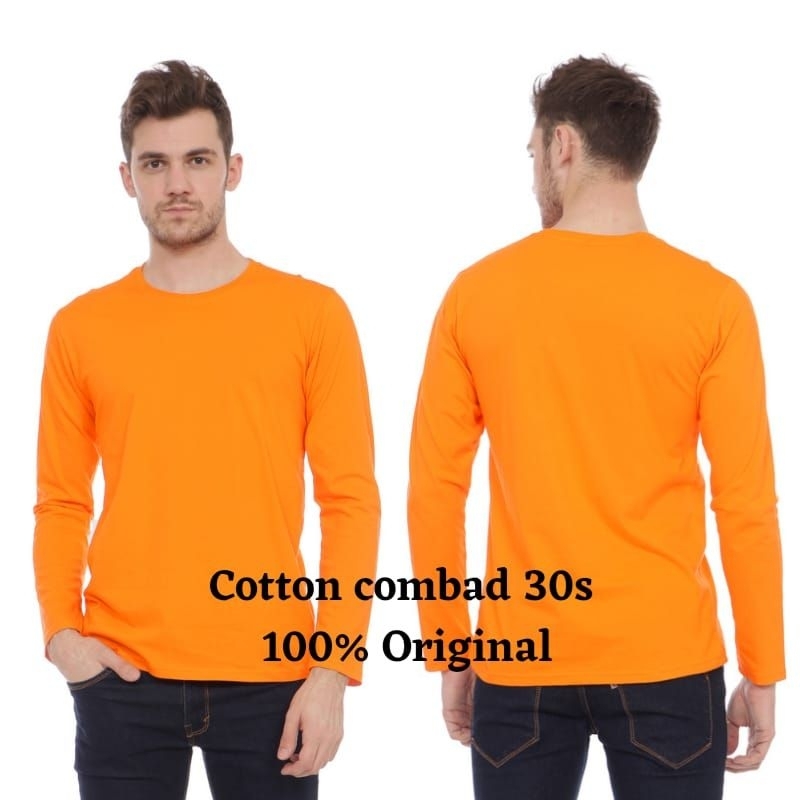 baju kaos polos pria lengan panjang dan lengan pendek cotton combed 30S original premium warna orang