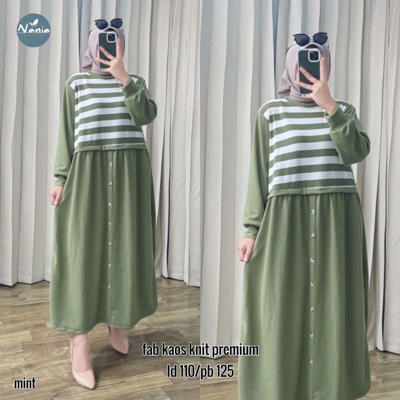 Gamis Kaos Knit Premium Ayura Midi original by Nania