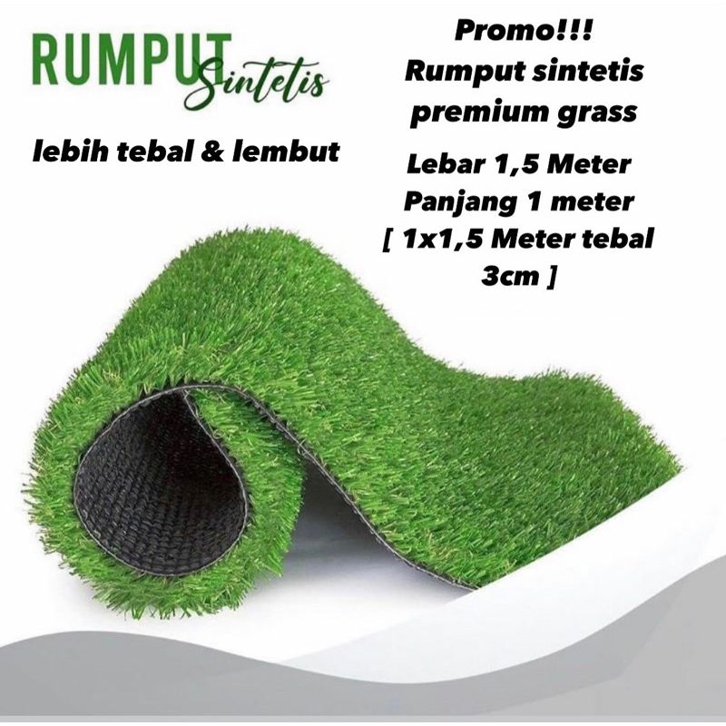 Rumput sintetis premium 3cm 150cm x 100cm /rumput sintetis outdoor /rumput sintetis indoor /rumput s