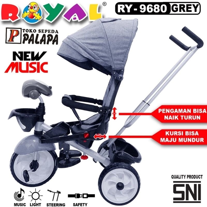 SEPEDA ANAK RODA TIGA 3 ROYAL RY 9680 TRICYCLE BABY CARRIAGE