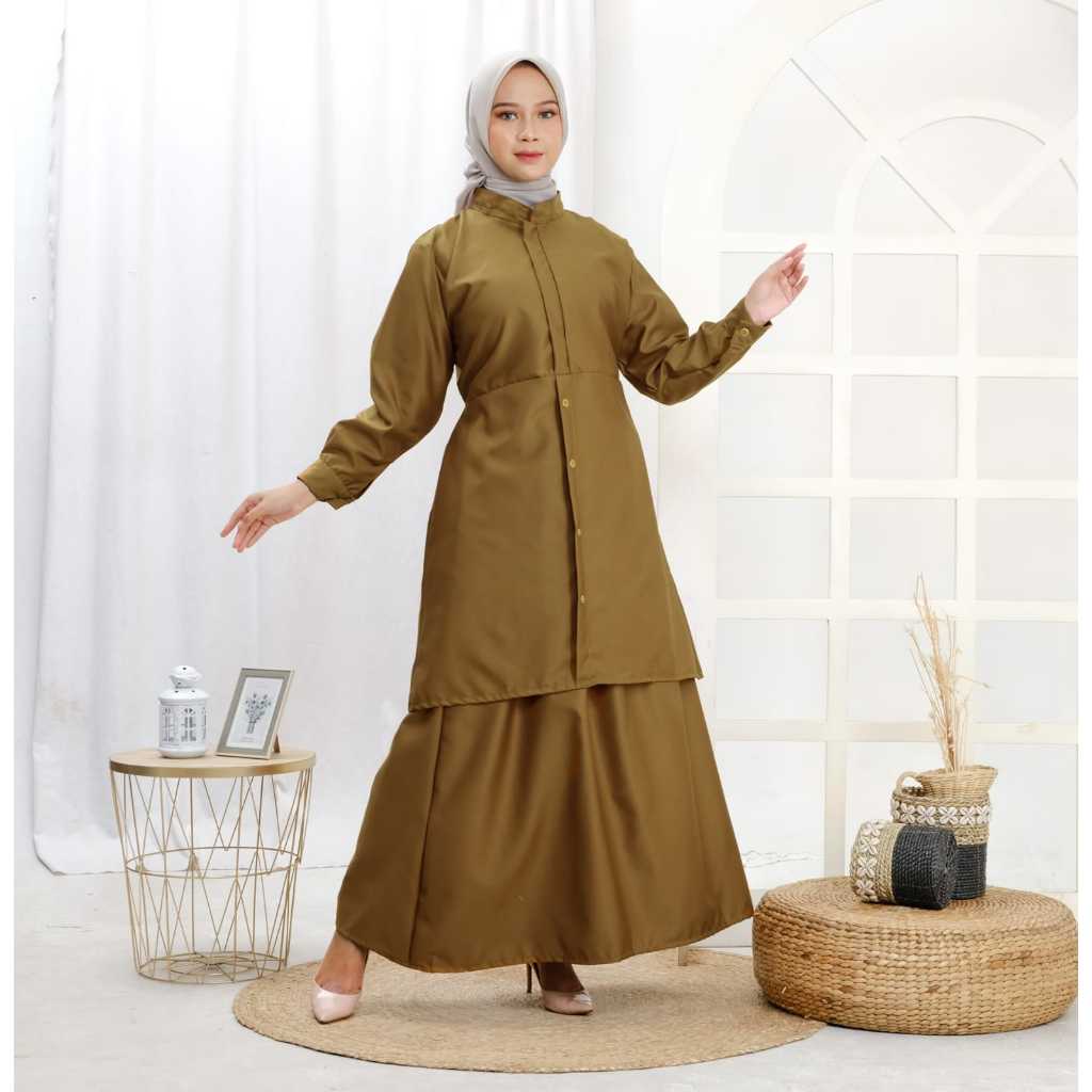 BAJU SETELAN SERAGAM WANITA (TUNIK+ROK) SETELAN SERAGAM KERJA/DINAS/PNS/PEMDAH