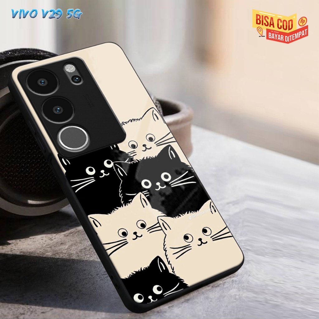 (CC251)CASING GLASS VIVO V29 5G CASING GLOSSY V29 5G CASE KACA VIVO V29 5G SOFTCASE VIVO V29 5G