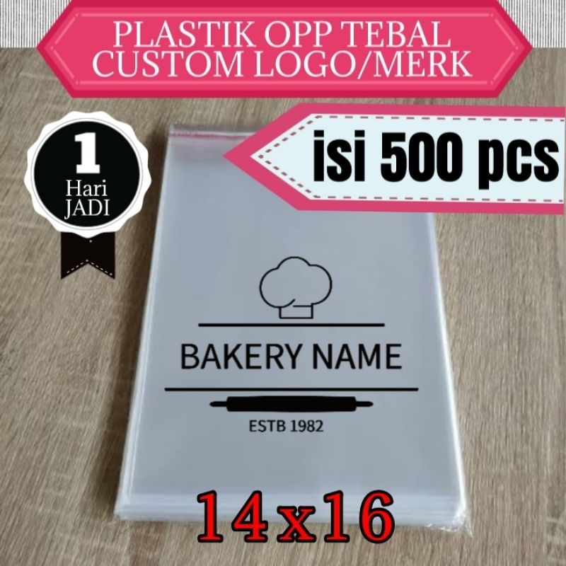 

PLASTIK OPP TEBAL CUSTOM LOGO 14x16 isi 500pcs