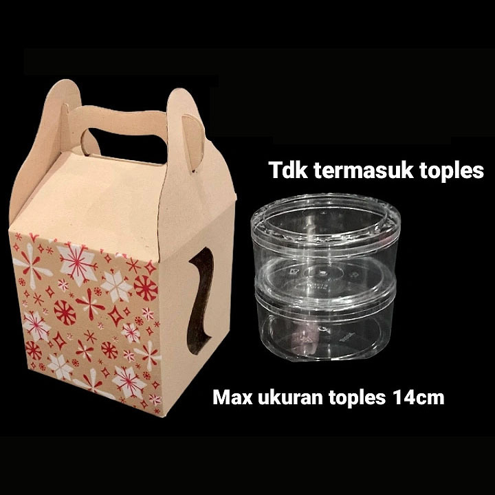 

(10 pcs) dus eflute motif natal box toples kue kering 500gr isi 2 kardus tenteng hantaran christmas xmas ukuran 14x14x13cm