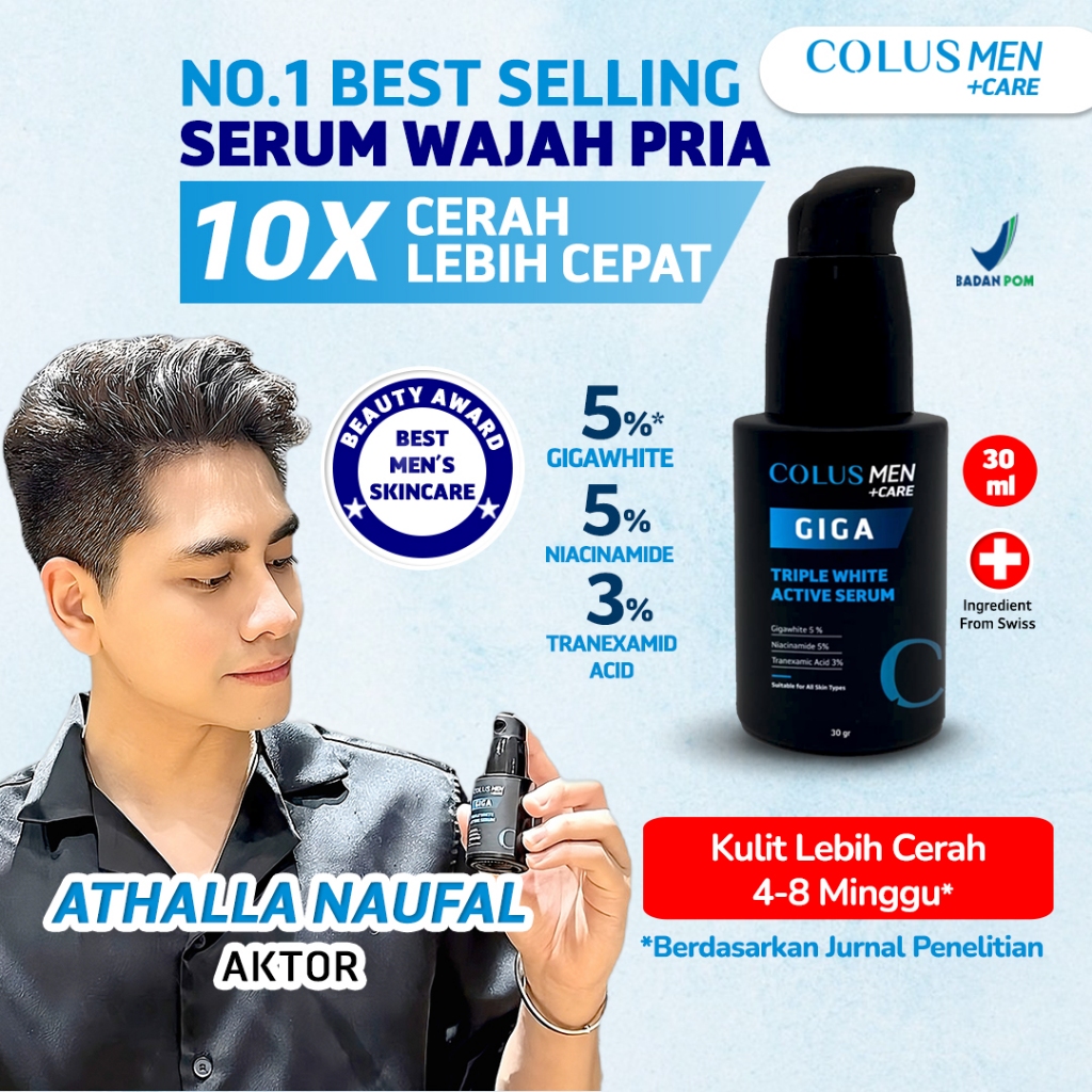 Skincare Pria | Serum Wajah Pria Colus Men | Pemutih Wajah Pria | Skincare Pria | kahf | ms glow men