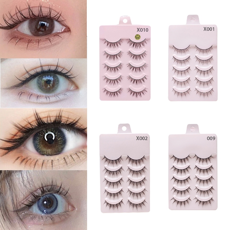 COD⭐5 Pasang 1 Set- Bulu Mata Palsu Korea Natural Soft False Eyelashes/ Bulu Mata Palsu Natural/ Bul