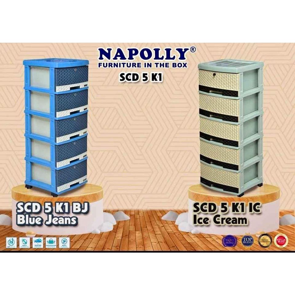 RB [NAPOLLY] Lemari Laci Napolly Rotan / Lemari Serbaguna / Laci Plastik / Contac 400/ Contac 500 /