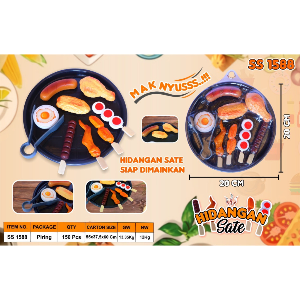 Mainan anak hidangan sate ss 1588