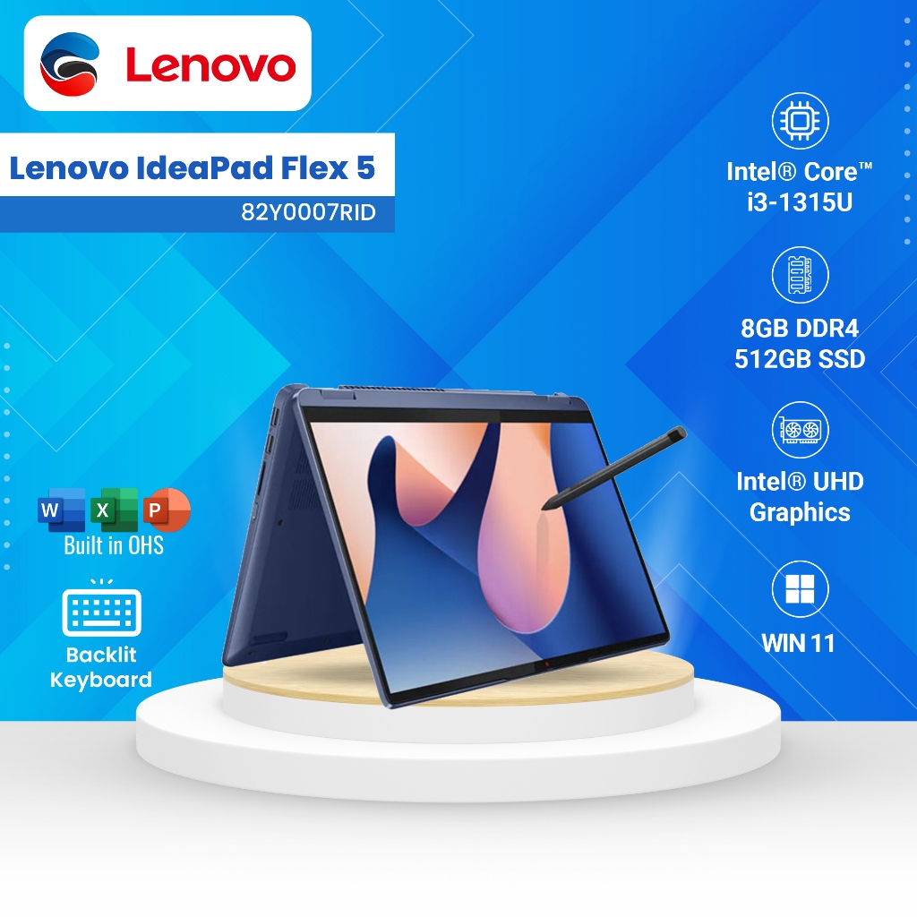 LENOVO Laptop IdeaPad Flex 5 14IRU8 Intel Core i3 1315U 8GB 512GB - 82Y0007RID