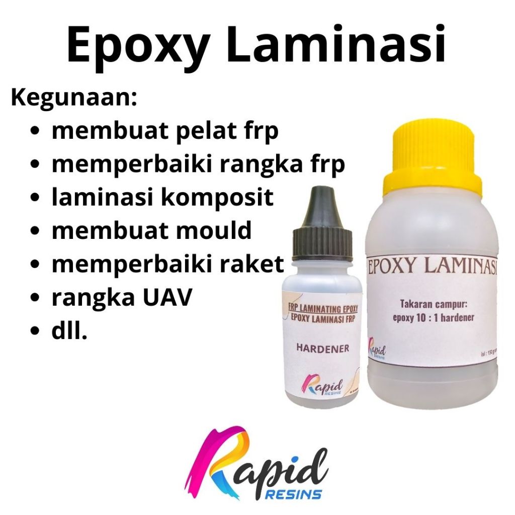 Lem Resin Epoxy Transparan Anti Korosi Kuat untuk Laminasi Komposit Serat Karbon (Drone, Sepeda, Rak