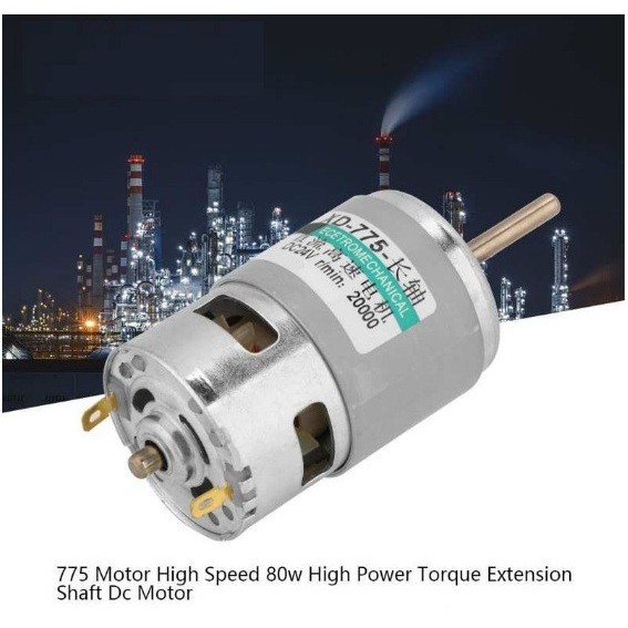 DC 24V 80W Extension Shaft Motor CW / CCW High Speed 20000 RPM