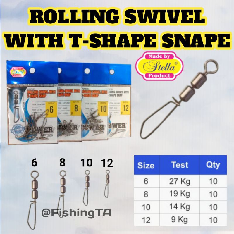 ROLLING SWIVEL WITH T-SHAPE KILI KILI SNAP STELLA