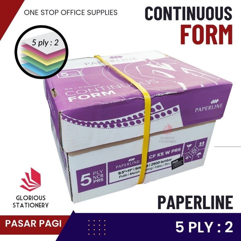 

Kertas Continuous Form 9.5 x 11" 5ply Bagi 2 (PRS) - Paperline