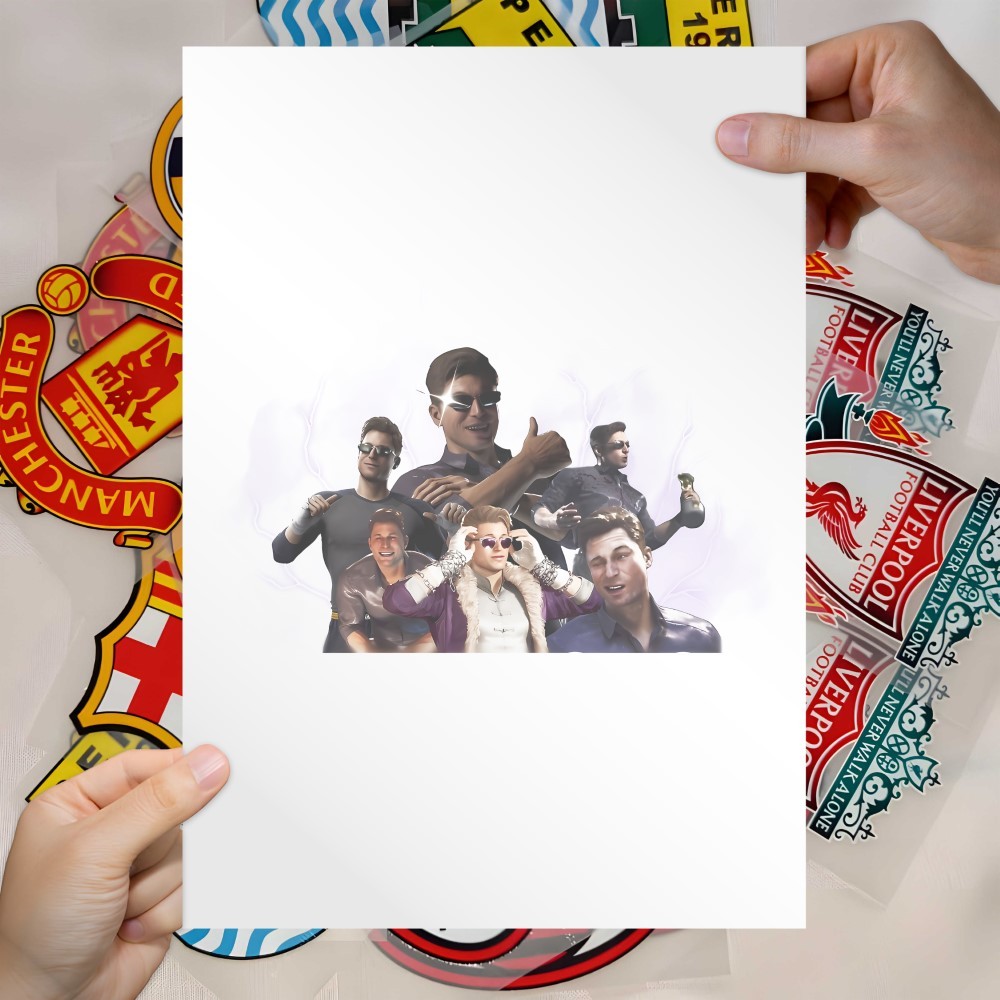 Sablon Print DTF Digital Game Mortal Kombat Johnny Cage Narcissistic Tendencies Siap Setrika Sendiri