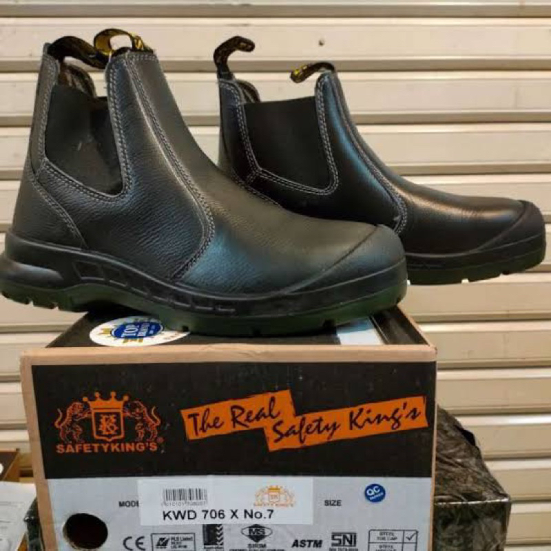 Sepatu Safety Shoes KINGS KWD 706 X Black / Sepatu Safety Proyek ORI / Sepatu Safety Kerja / ORI Saf