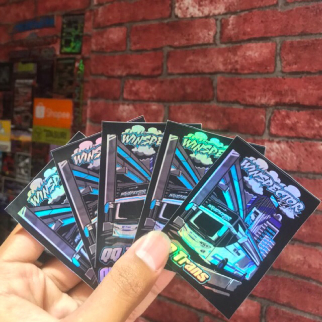 Stiker Bus QQ Trans Winspector Hologram Cutting Lasser