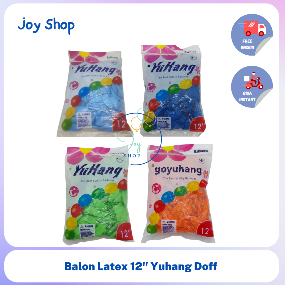 Balon Latex 12 inch merk Yuhang doff 1 pak isi 100bh
