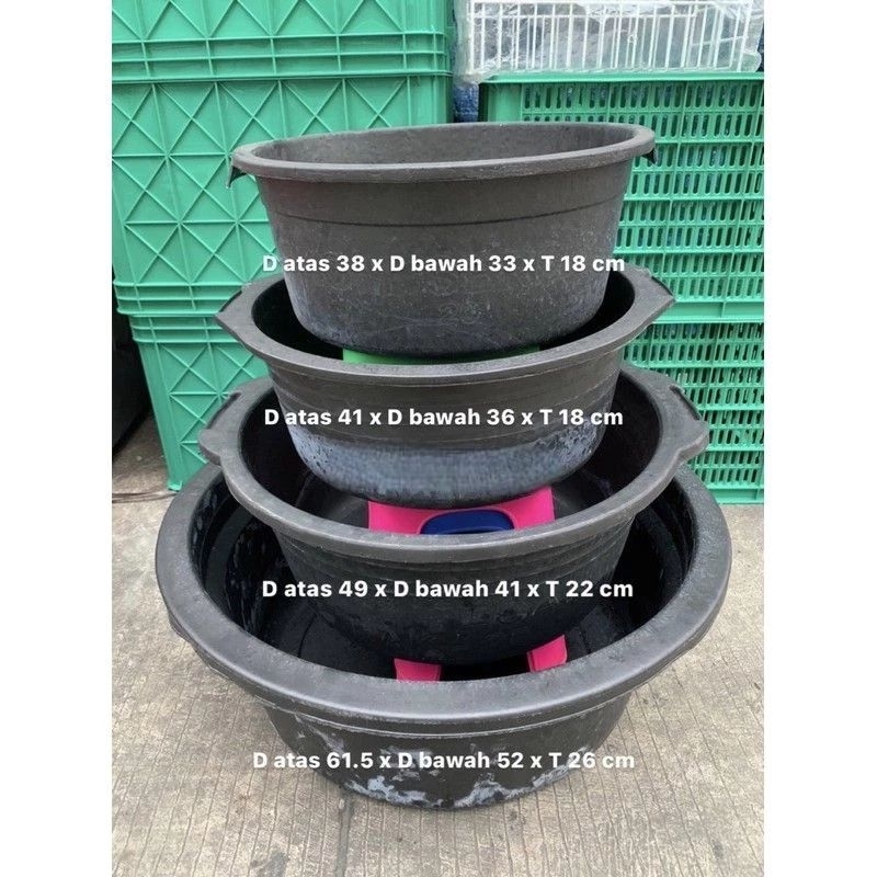 Bak Karet Anti Pecah Ukuran 20-23-26-35 / Baskom Air / Bak Air / Bak Item