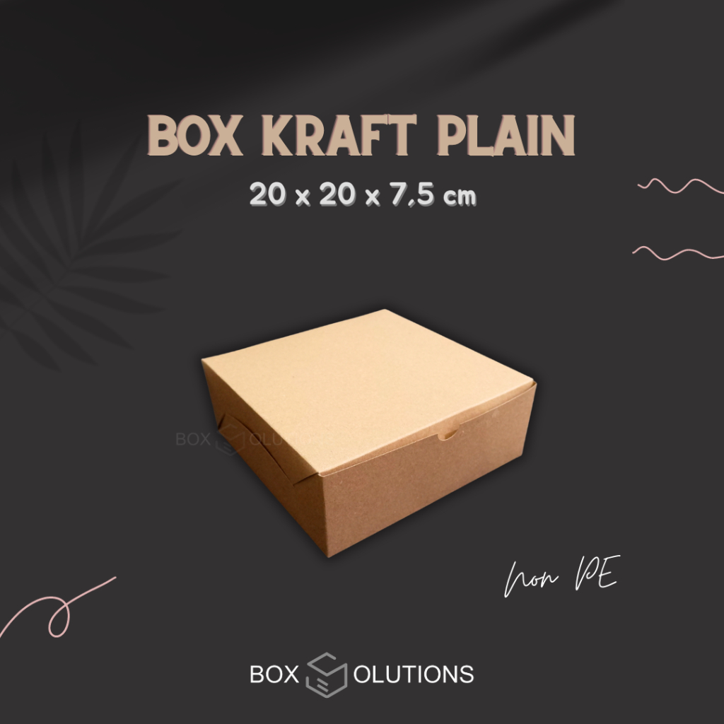 

[isi 10] dus kue / box kraft plain 20 x 20 x 7,5 cm NON PE