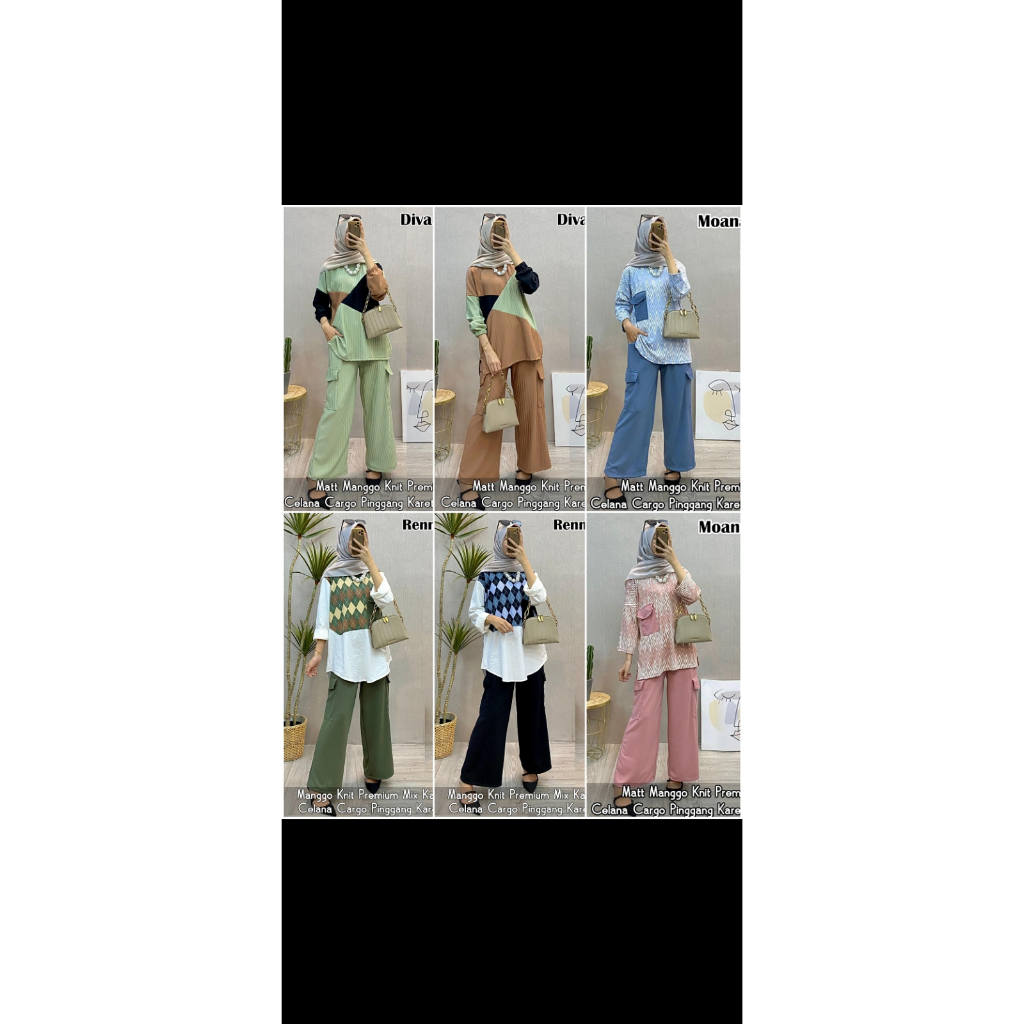 MOANA DIVA  RENNA SET setelan manggo knit