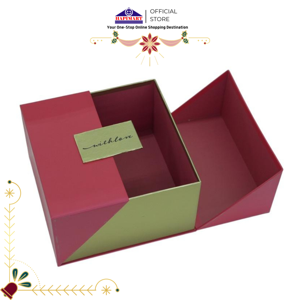 

Hampers/Gift Box/Hard Box/Kotak Kado Hadiah/Box Merah/Box Merah Gold Motif With Love