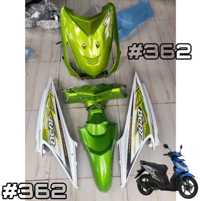 Cover Body Halus Honda Beat Karbu Hijau Putih || Full Set Body Halus Honda Beat Karbu Hijau Putih