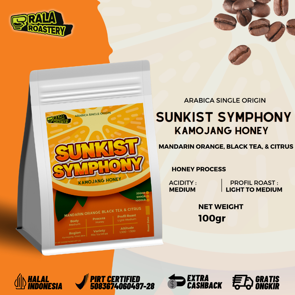 

Kopi Arabika Sunkist Symphony Kamojang Honey Biji Single Origin 100gr