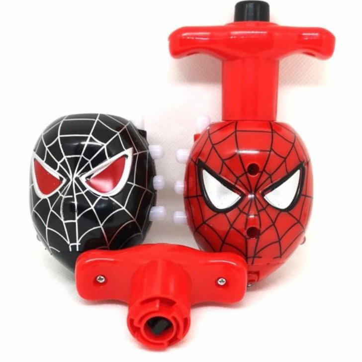 Paling Popular PROMO Mainan Edukasi Gasing Spiderman Karakter Lampu LED Musik Mainan Gangsing spider