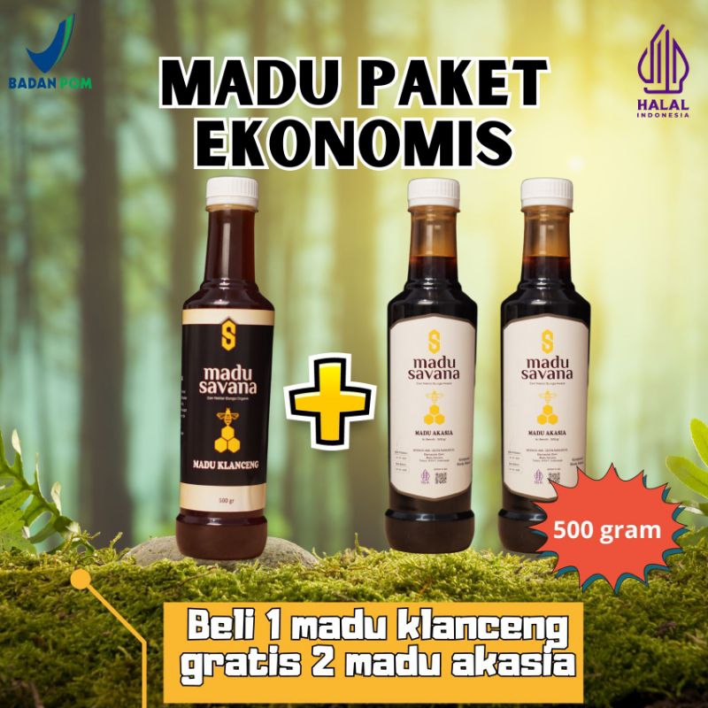 

paket bundling madu klanceng gratis 2 botol madu akasia sumatra
