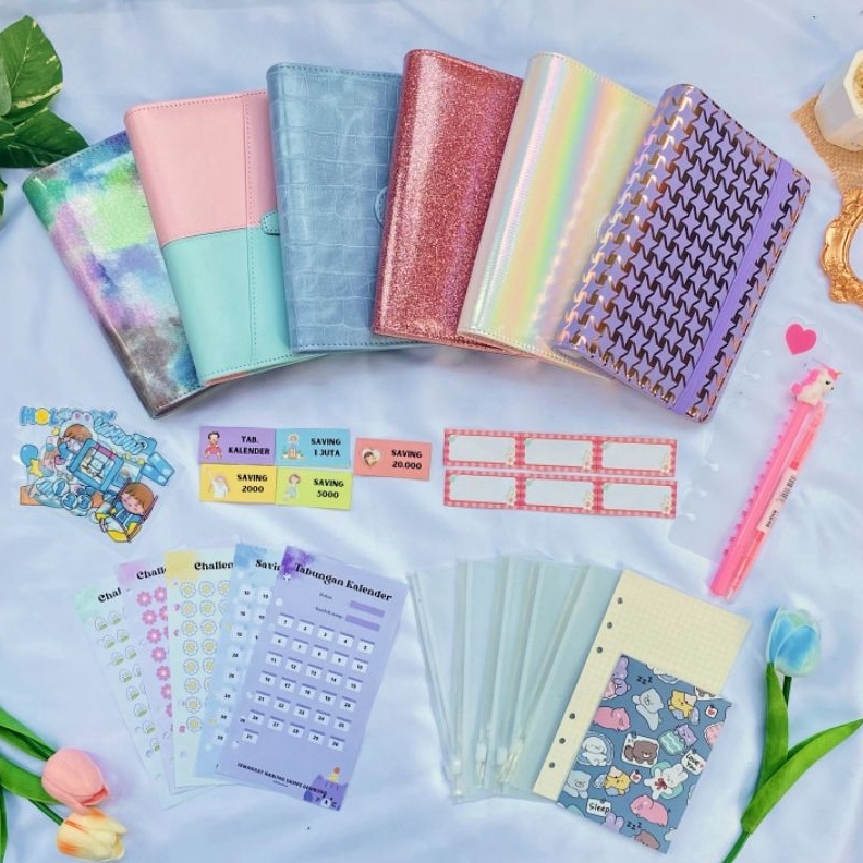 

Terlaris ( 5 ziplock ) Paket Nabung Hemat Binder Campuran / Binder A6 / Binder keuangan !!!