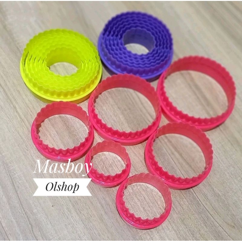 1 Set Ring Bulat Cutter Cookies Plastik Cetakan Kue Pemotong Kue Bolu