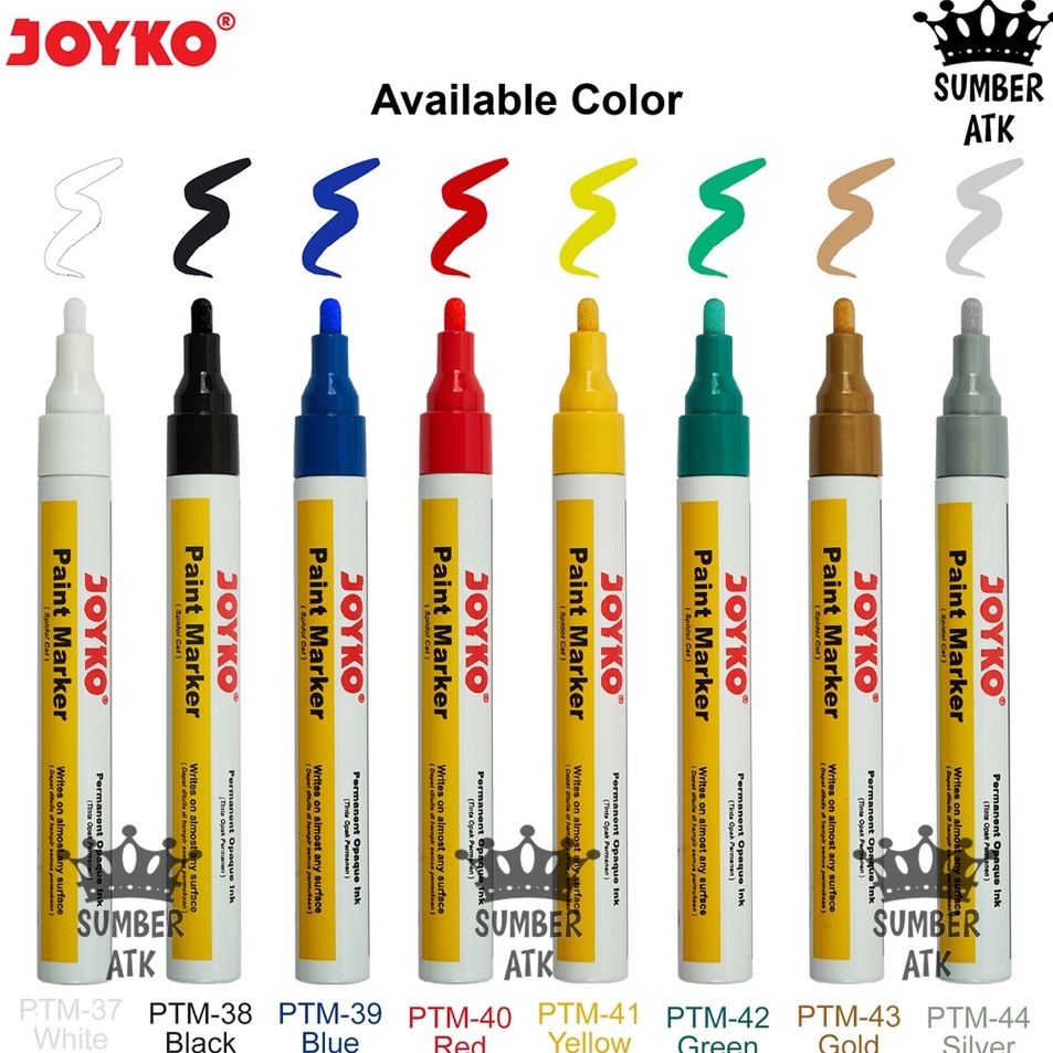 

Murah Joyko Paint Marker Color Spidol Cat Permanen Warna PTM-37 - 44 Terbatas