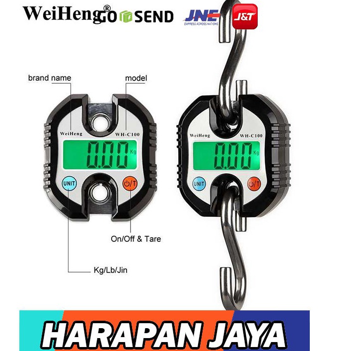 Terbaru Timbangan Gantung Beras Padi Koper Digital 150kg 50g WeiHeng - WH-C100 Ready