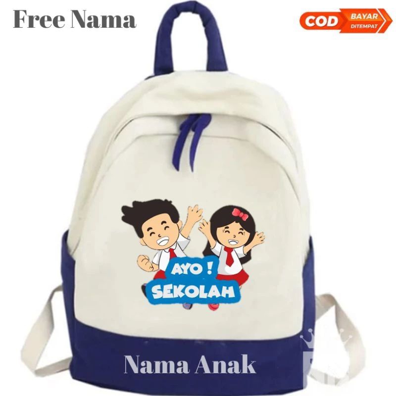 Tas anak sekolah costum karakter (FREE NAMA)