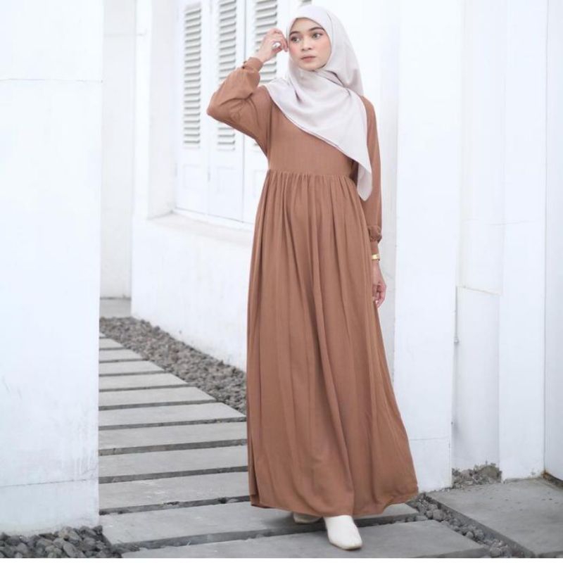 Rosa midi dres / dres Crinkle Airflow premium/ dres murah busui