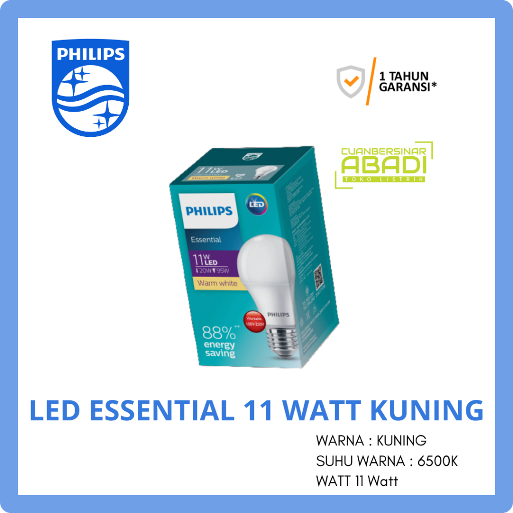 Lampu Led Kuning 11 w Philips | LED PHILIPS 11 watt Kuning / warm white